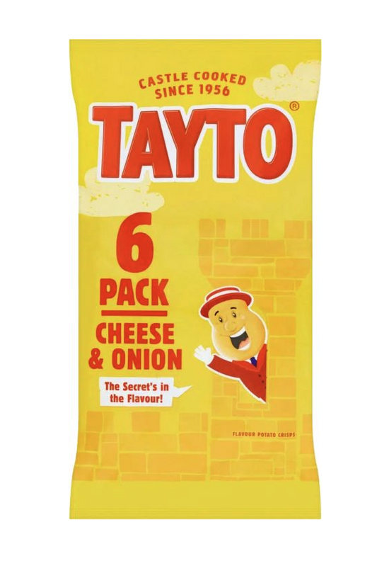 Tayto NI Cheese & Onion 6Pk 150g (25gx6)