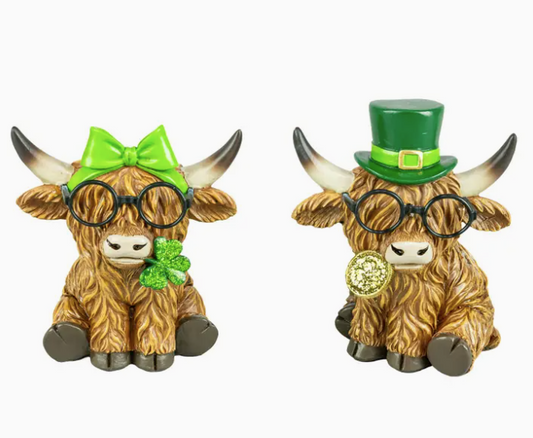 Bespectacled St. Patrick's Lucky Highland Cows