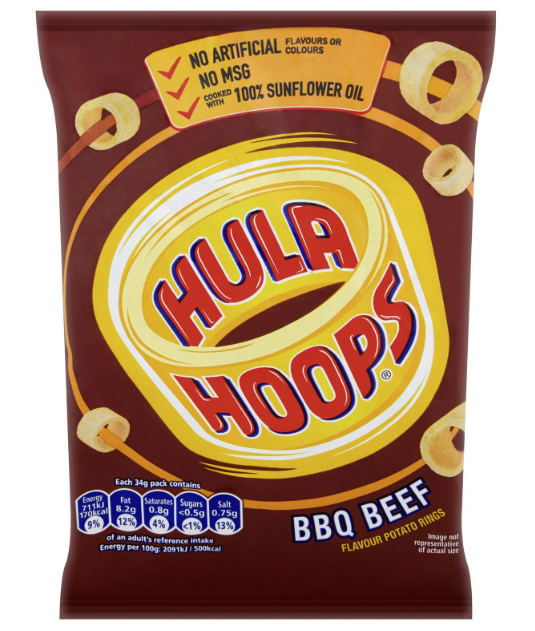 Hula Hoops BBQ Beef 34g
