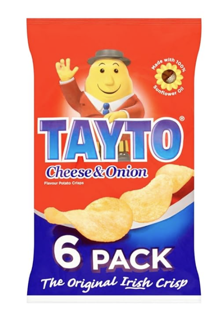 Tayto Cheese & Onion Crisps 6pk (6x25g)