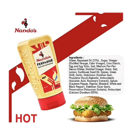 Nando's Perinaise Peri-Peri Mayonnaise Hot 265g (BB 27/06/26)