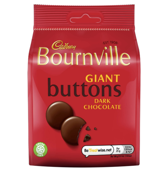 Cadbury Bournville Giant Buttons 100g