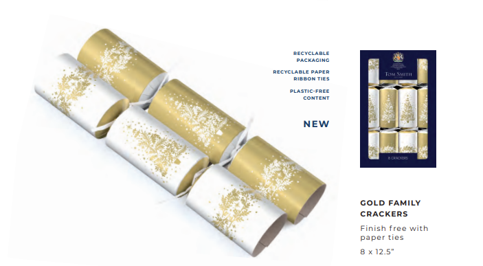 Tom Smith's Gold Family Tree Crackers 8 Pack (8x12.5")