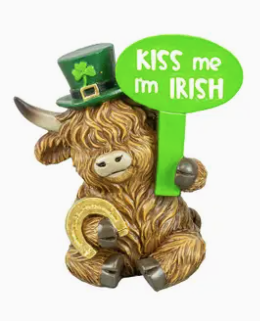 Shamrock St. Patrick's Top Hat Highland Cows