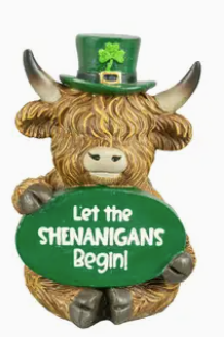 Shamrock St. Patrick's Top Hat Highland Cows