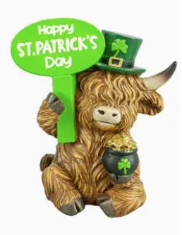 Shamrock St. Patrick's Top Hat Highland Cows