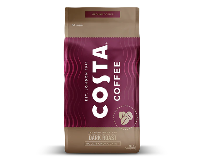 Costa Dark Roast Ground Coffee - 12oz Bag