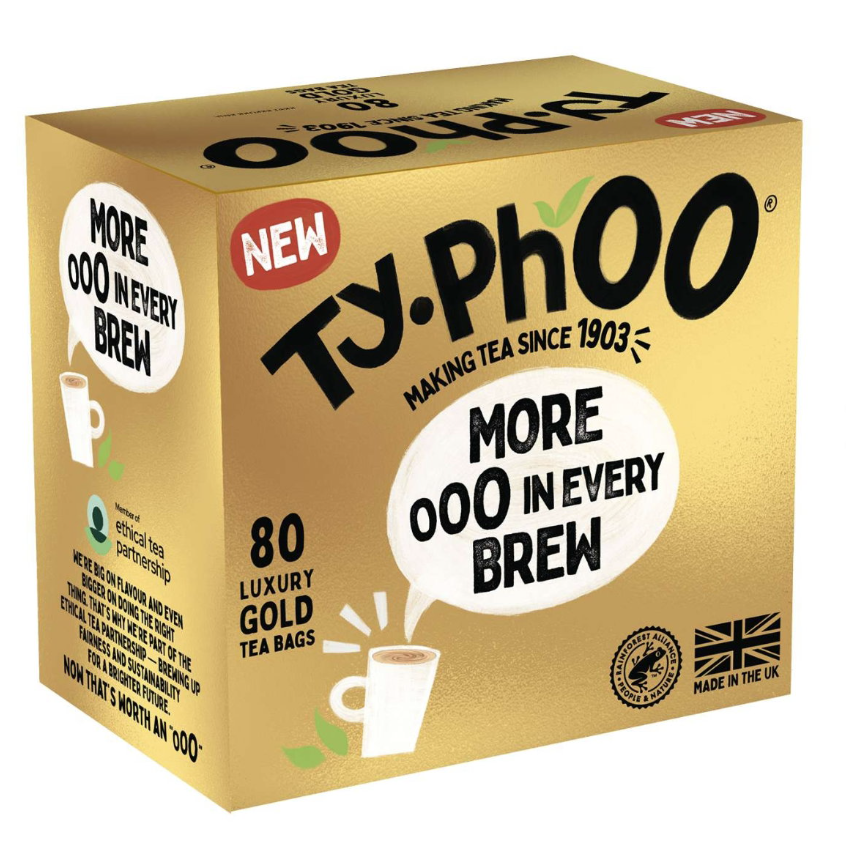 NEW Typhoo GOLD (More in Every Brew) Tea Bags 80ct