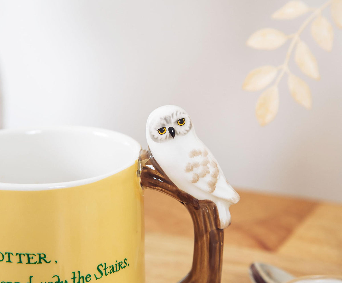 Harry Potter Envelope 20oz Mug, sculpted Hedwig handle, Hogwarts themed mug, Christmas gift for Harry Potter fans