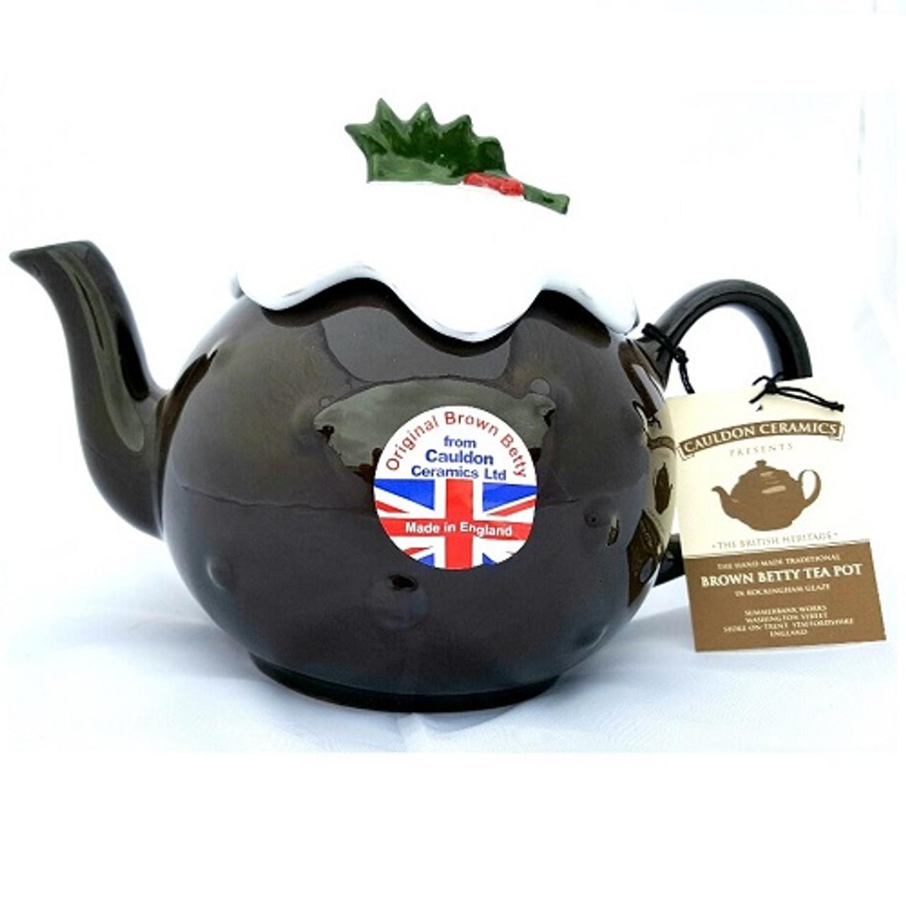 Brown Betty Hand Made 6 Cup Christmas Pudding Teapot in Rockingham Brown