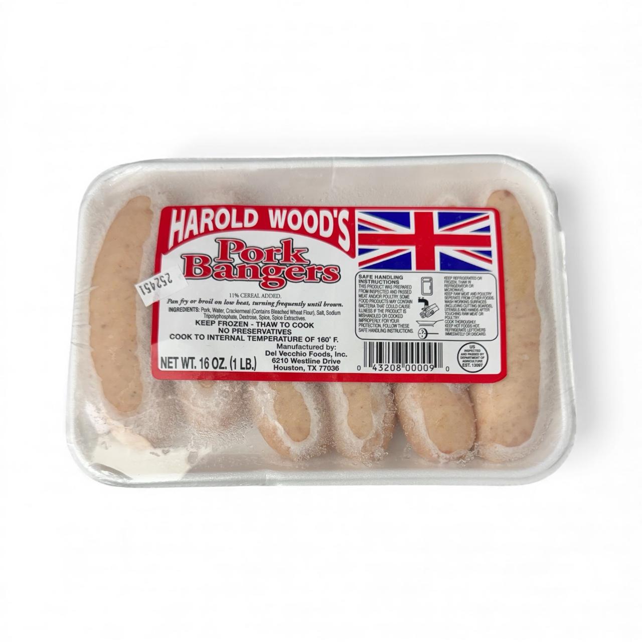 Harold Wood's Pork Bangers 16oz