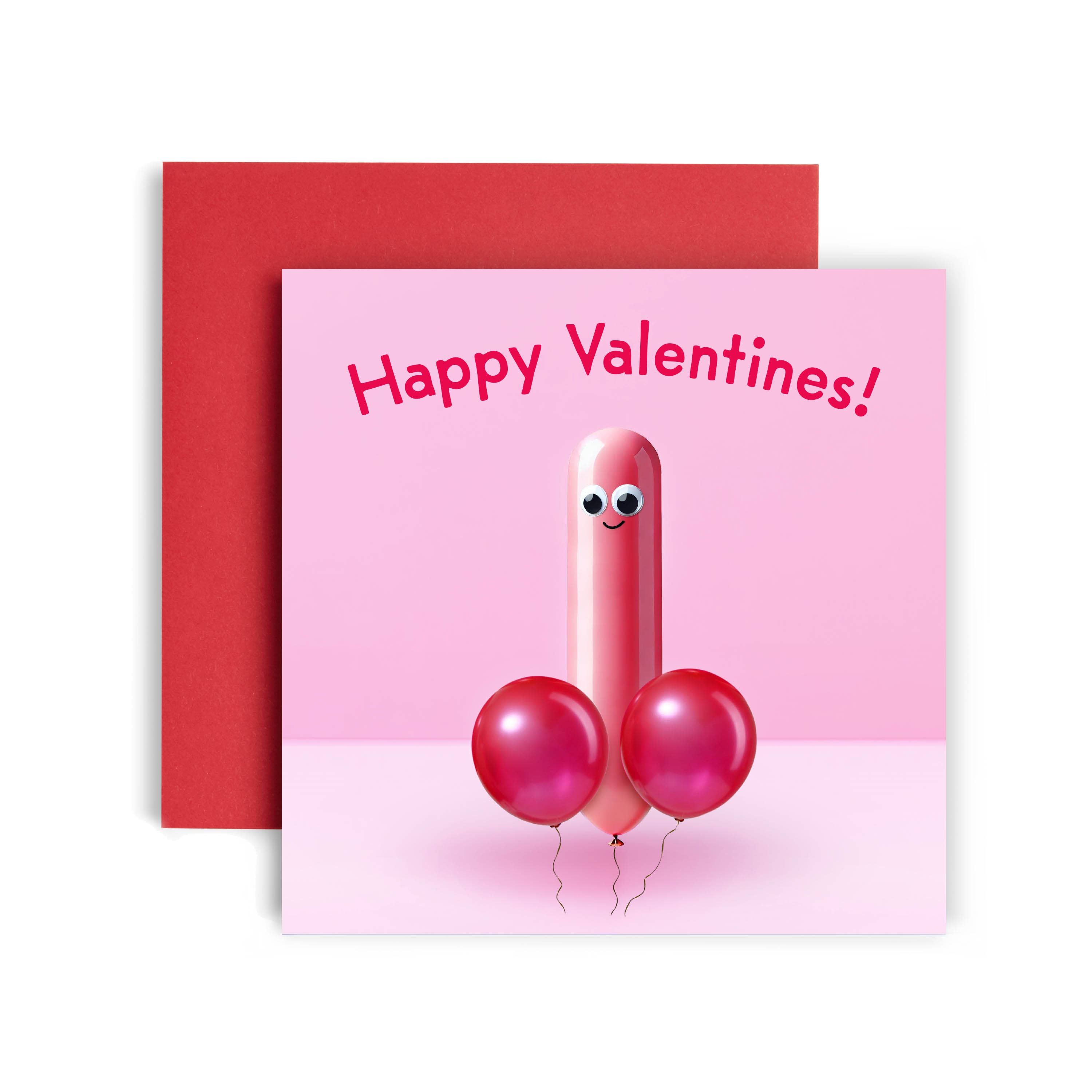 Happy Anniversary Valentines Funny Balloon Card: Happy Valentines
