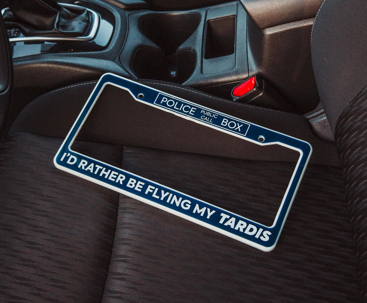 Doctor Who TARDIS Plastic License Plate Frame, Doctor Who car accessory, TARDIS license plate holder, gift for Whovians