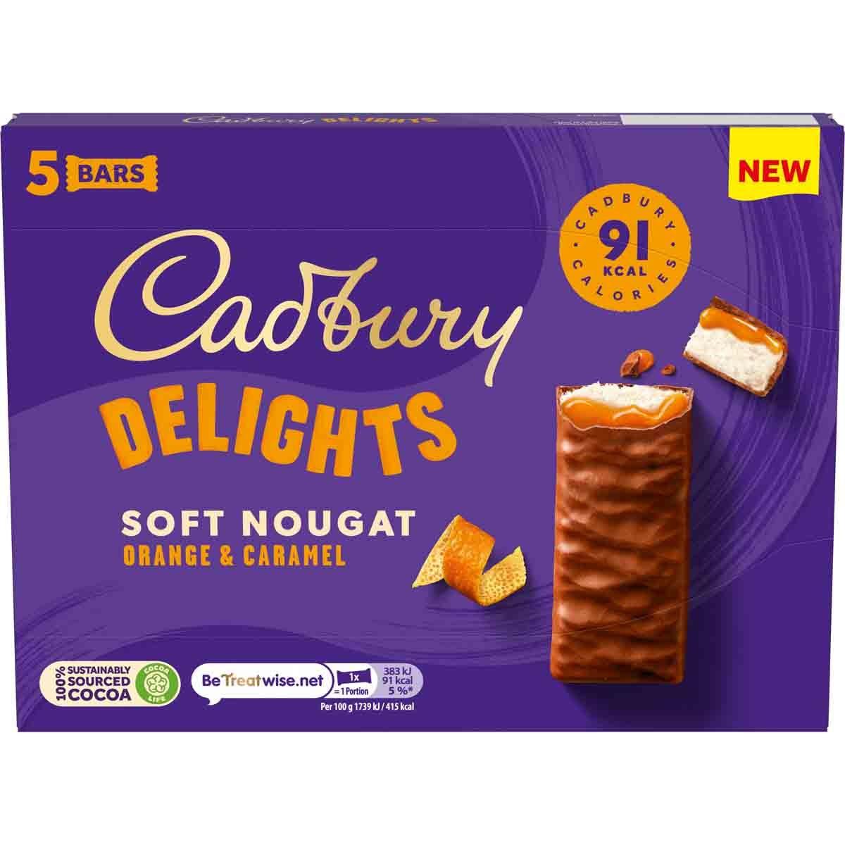 Cadbury Delights Orange & Carmel 110g (5 Bars x 22g)