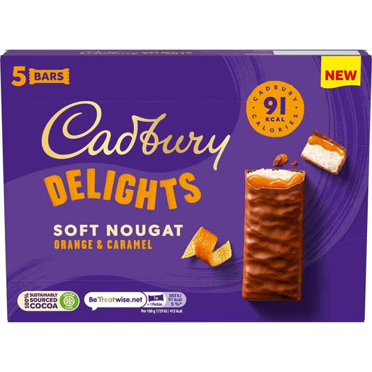 Cadbury Delights Orange & Carmel 110g (5 Bars x 22g)