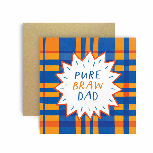Pure Braw Dad Irn Bru Scotland Greetings Card