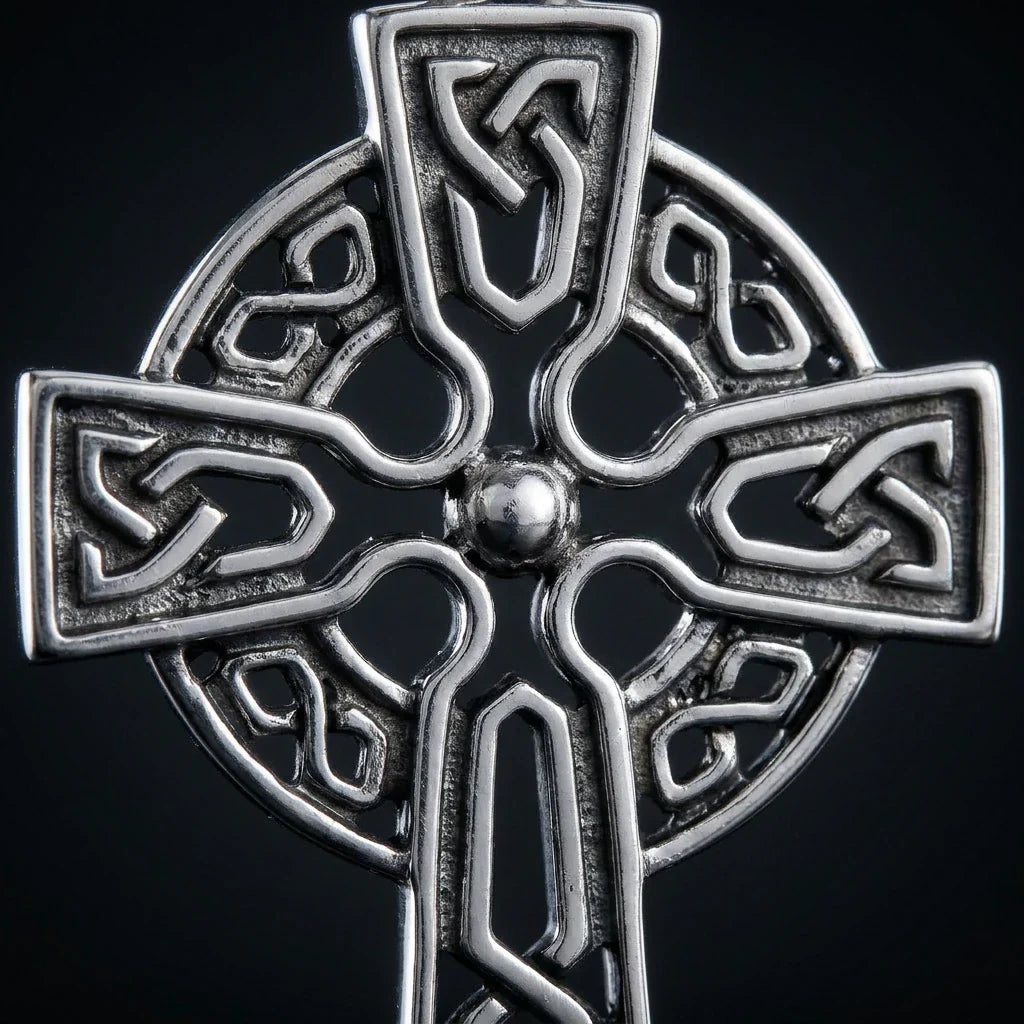 Celtic Cross™ Men's Pendant — 18K White Gold Necklace
