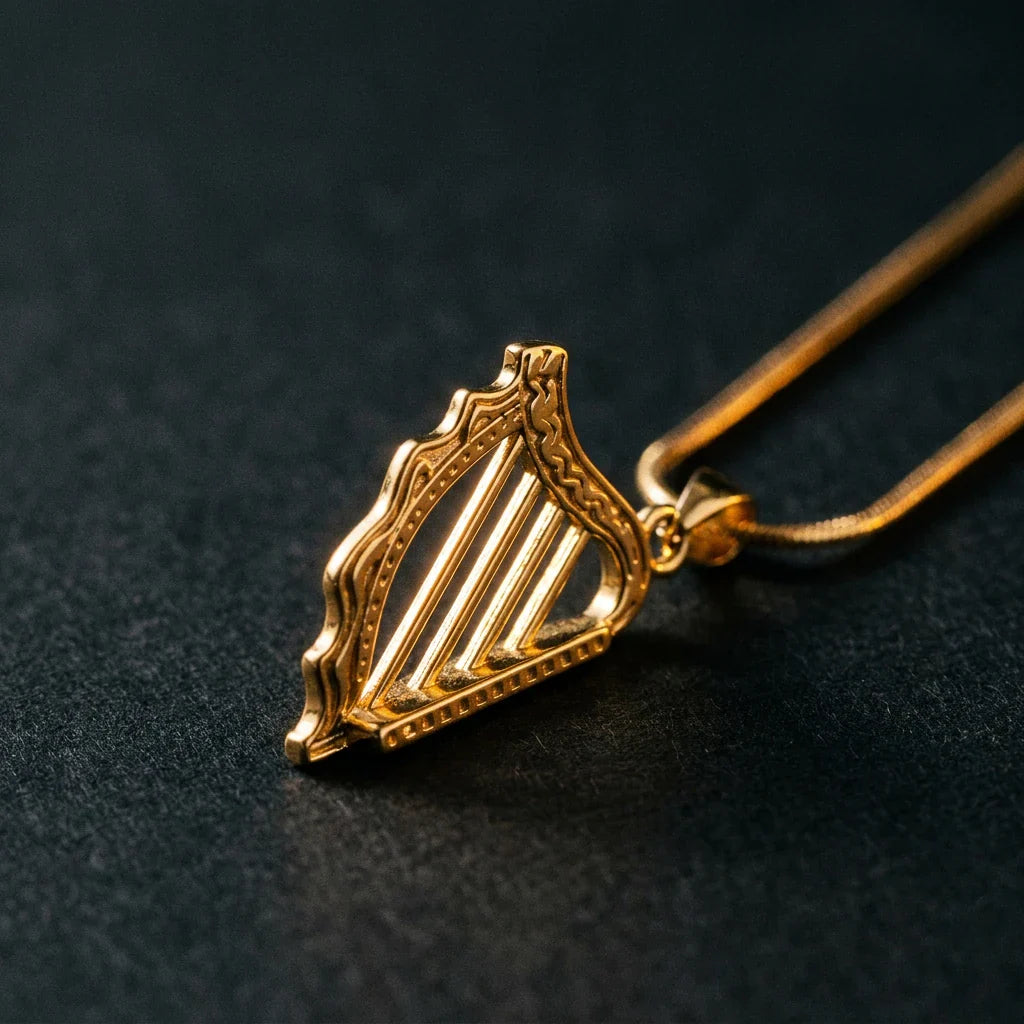Celtic Harp™ Pednant — 18K Yellow Gold Necklace
