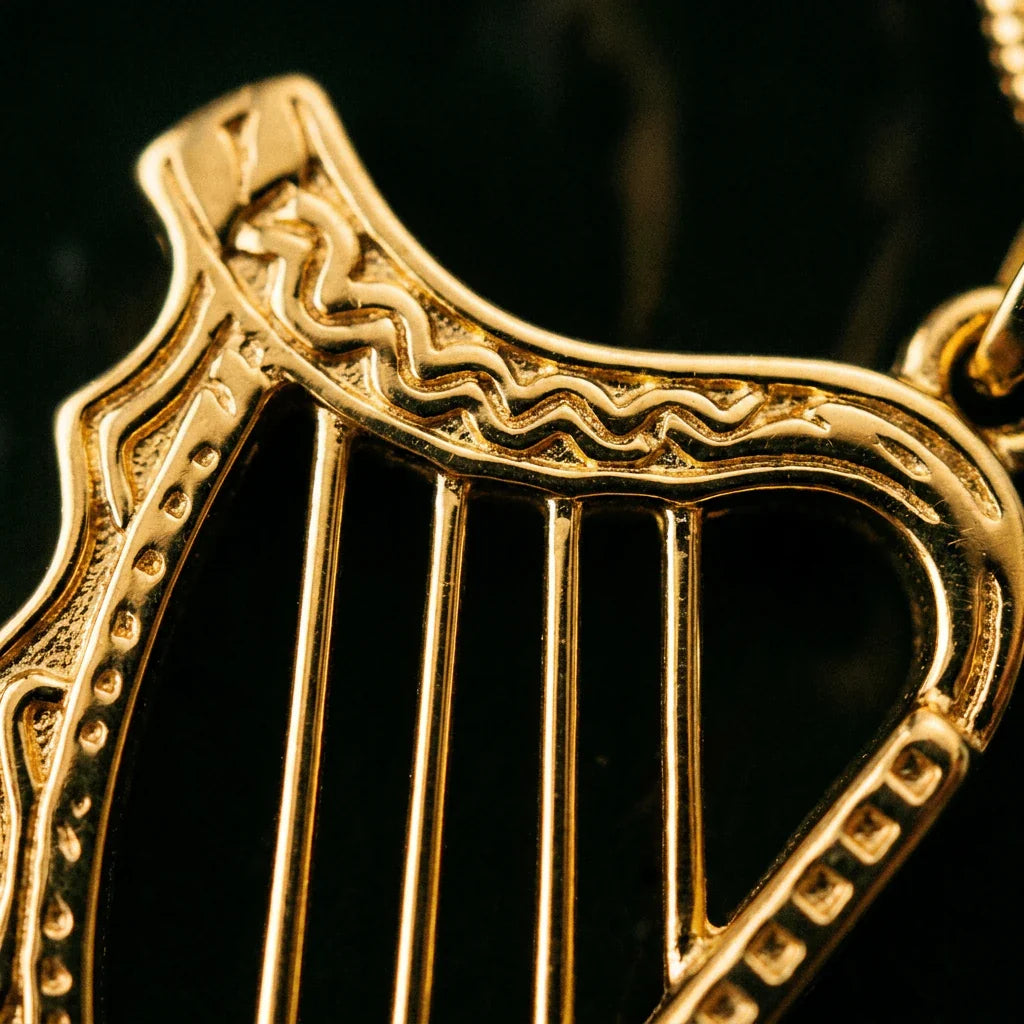 Celtic Harp™ Pednant — 18K Yellow Gold Necklace
