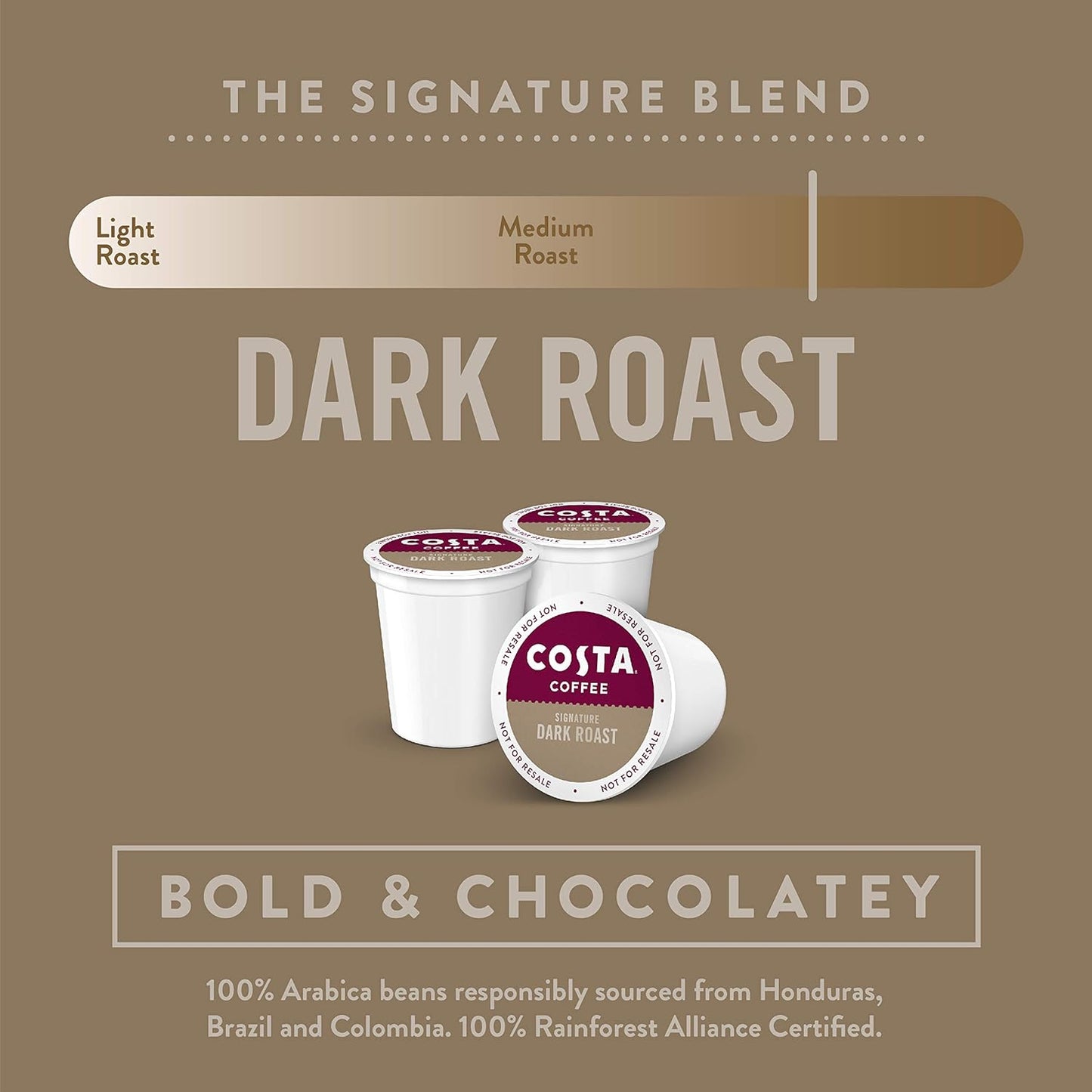 Costa Coffee Dark Roast Single Serve Pods - Signature Blend - 10ct Box