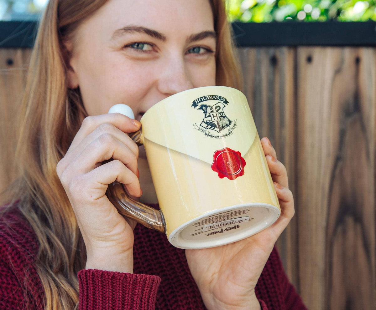 Harry Potter Envelope 20oz Mug, sculpted Hedwig handle, Hogwarts themed mug, Christmas gift for Harry Potter fans