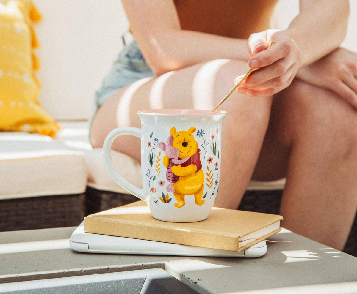 Winnie the Pooh and Piglet 16oz Wide Rim Mug, Disney Pooh and Piglet mug, large ceramic tea and coffee mug, Winnie the Pooh gift