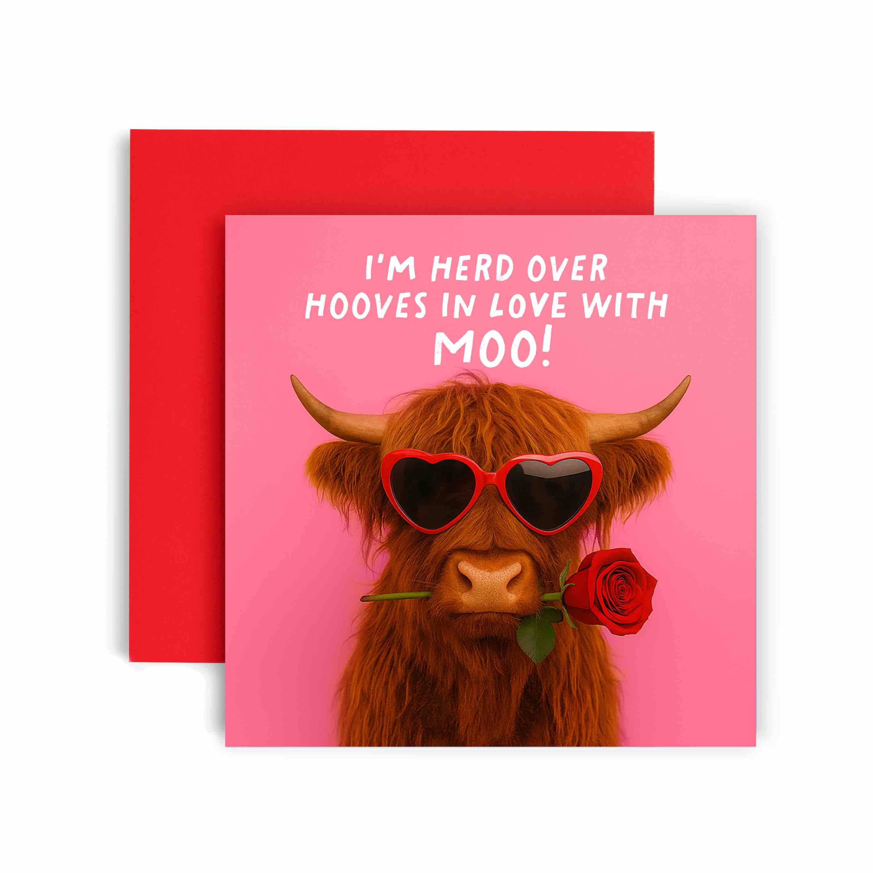 Photo Cow Herd over Hooves in Love Valentine’s Day Card