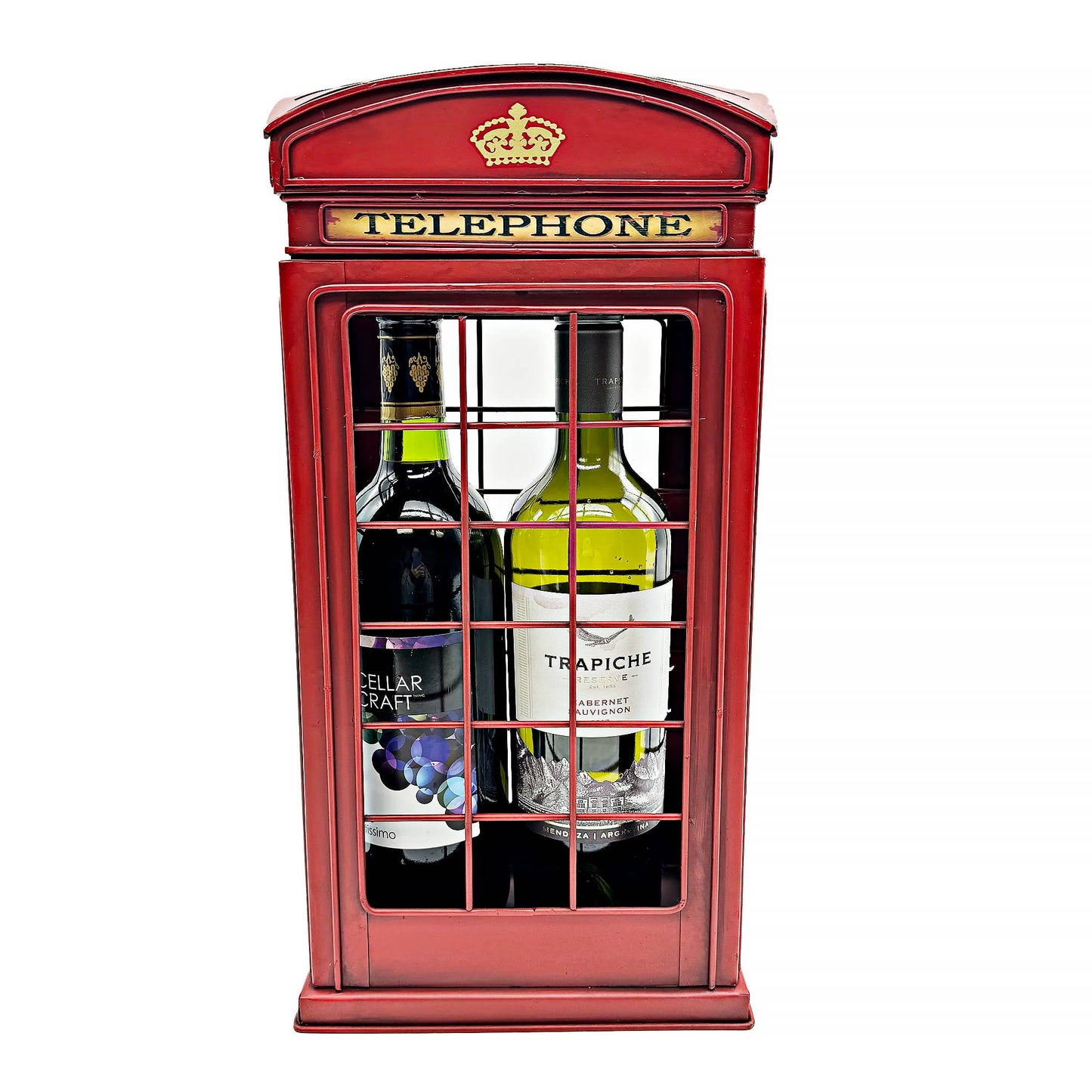 Metal Telephone Box Double Wine Carrier