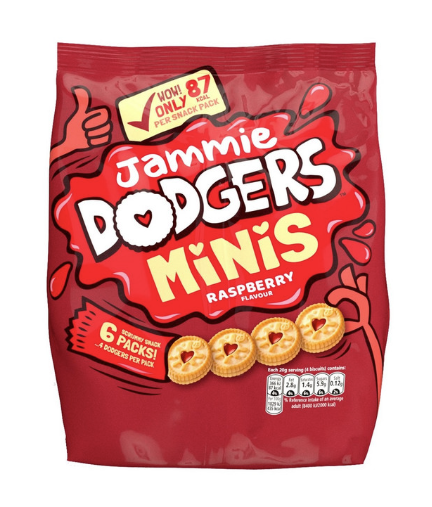 Jammie Dodgers Minis Raspberry Flavour 6pk 120g
