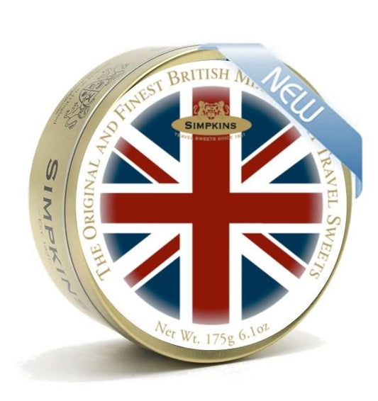 Simpkins Tavel Sweets Union Flag Tin - Mixed Fruit Falvour 200g