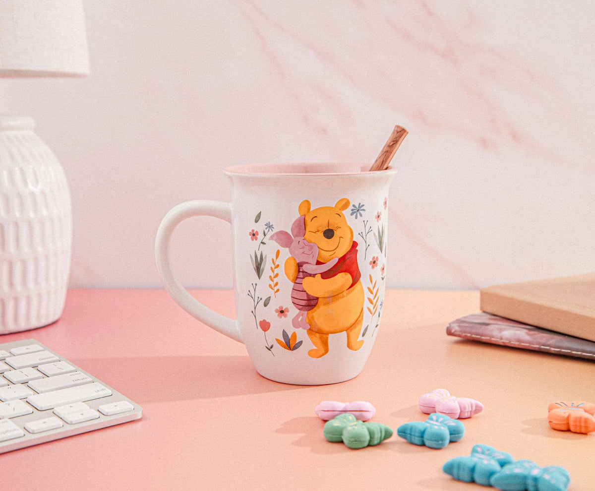 Winnie the Pooh and Piglet 16oz Wide Rim Mug, Disney Pooh and Piglet mug, large ceramic tea and coffee mug, Winnie the Pooh gift