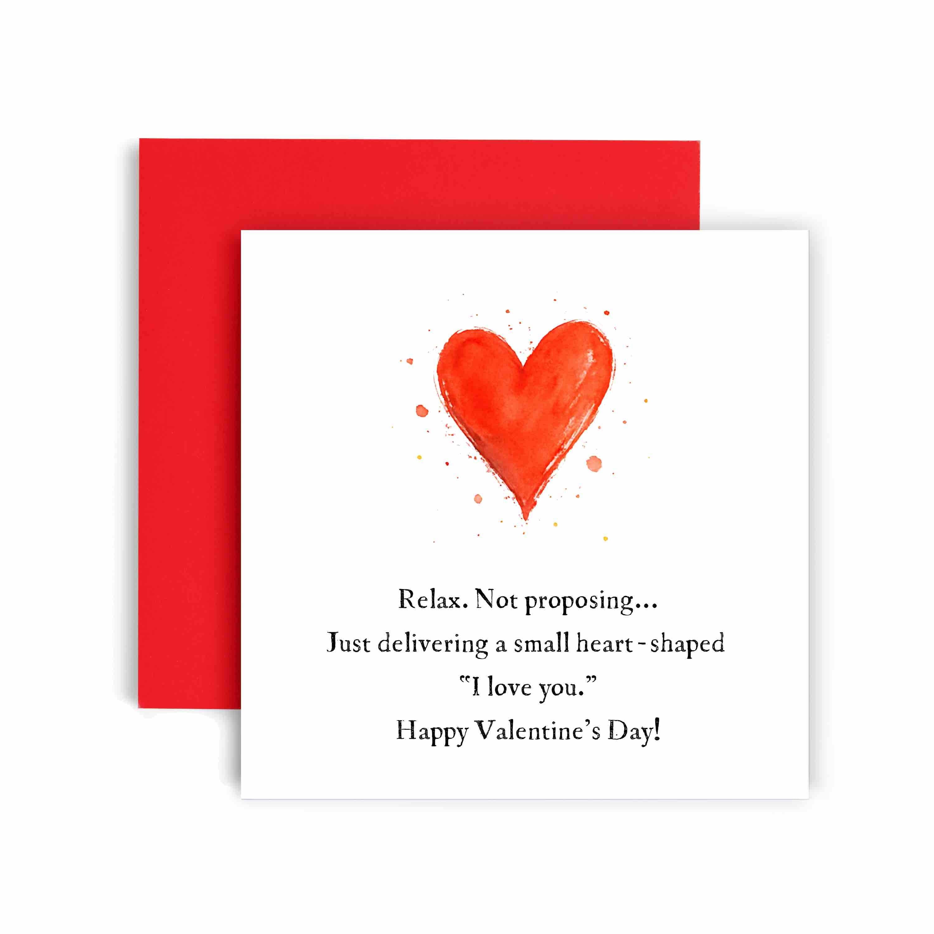 Relax... Not Proposing Sarcastic Heart Valentine’s Card