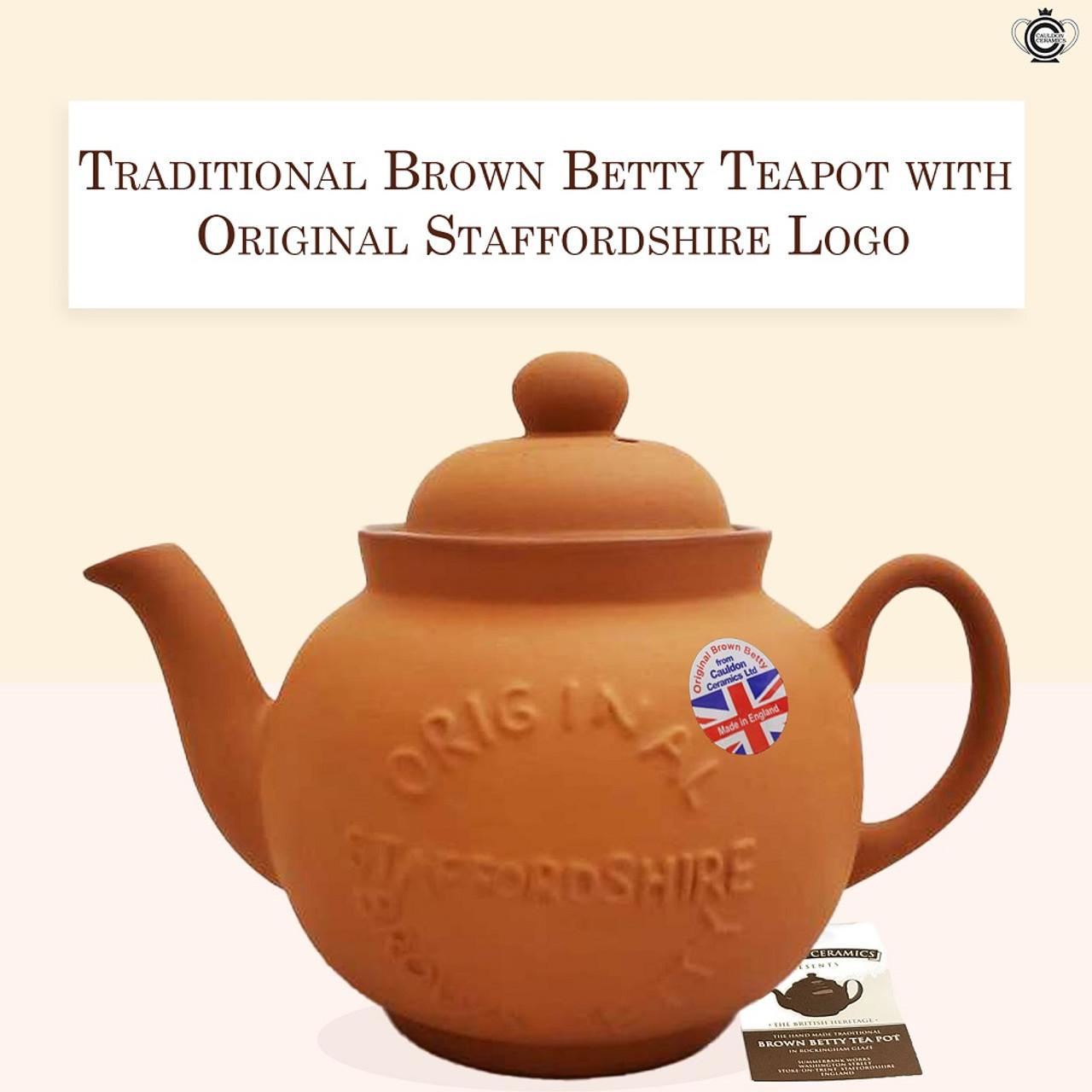 Cauldon Ceramics Brown Betty 4 Cup Teapot in Terracotta with Logo
