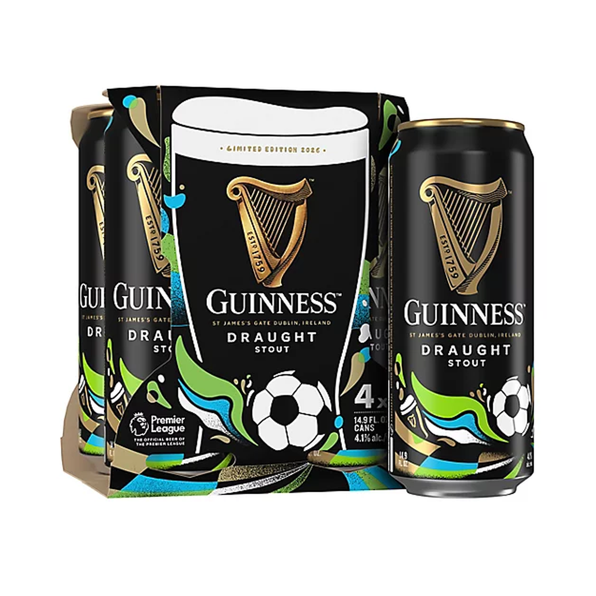 Guinness Draught imported Irish stout 4 pack of 14.9oz cans
