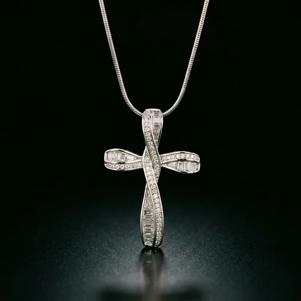 Infinity Cross™ Pendant — 18K White Gold | Diamond