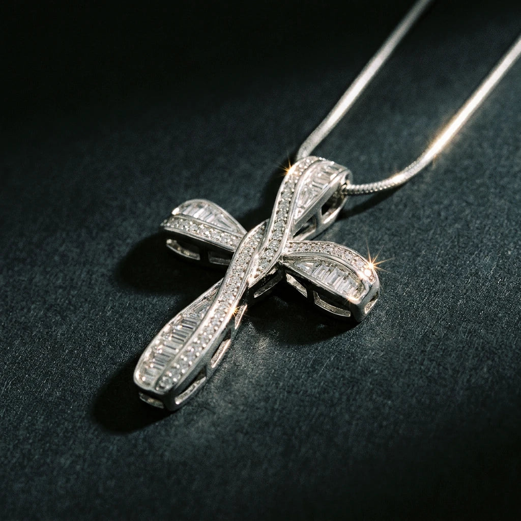 Infinity Cross™ Pendant — 18K White Gold | Diamond