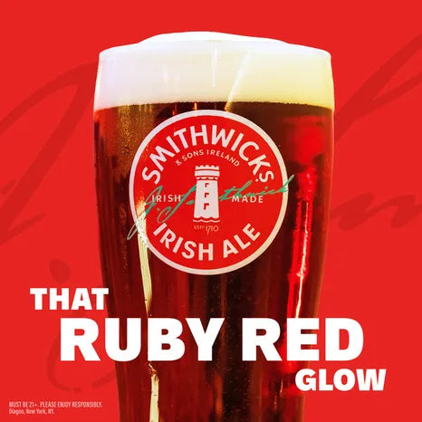 Smithwick’s Irish Red Ale 14.9oz 4 Pack Cans, classic Irish red ale, brewed in Ireland